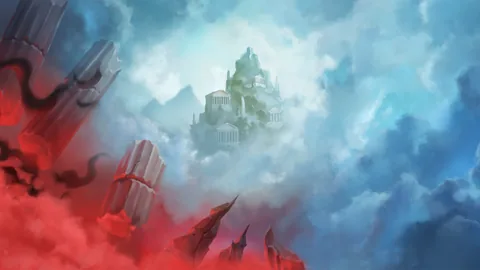 Eternal Duel için özgün tanıtım görseli: slot oyunu düzenini soyut geometrik desenle gösterir.