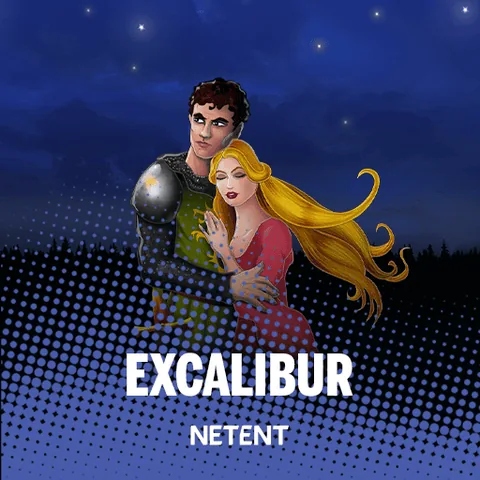 Excalibur için özgün tanıtım görseli: slot oyunu düzenini soyut geometrik desenle gösterir.