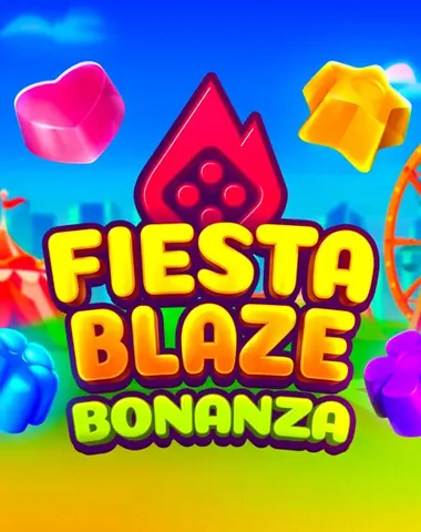 Fiesta Blaze Bonanza için özgün tanıtım görseli: slot oyunu düzenini soyut geometrik desenle gösterir.