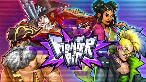 Fighter Pit için özgün tanıtım görseli: slot oyunu düzenini soyut geometrik desenle gösterir.