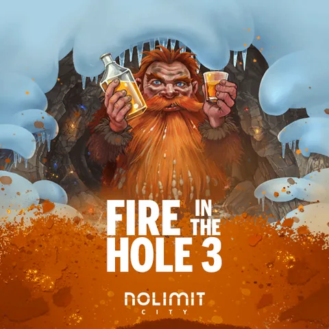 Fire in the Hole 3 için özgün tanıtım görseli: slot oyunu düzenini soyut geometrik desenle gösterir.