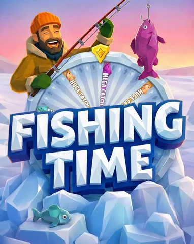 Fishing Time için özgün tanıtım görseli: slot oyunu düzenini soyut geometrik desenle gösterir.