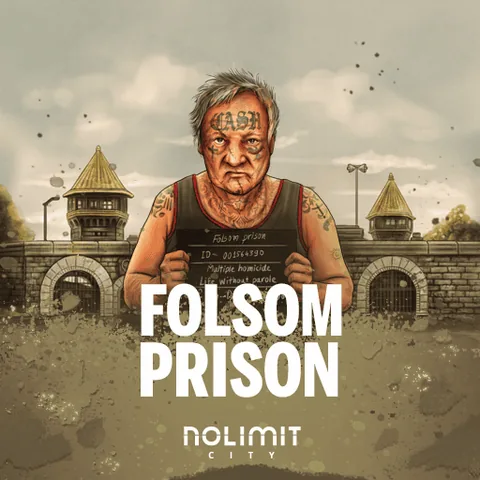 Folsom Prison için özgün tanıtım görseli: slot oyunu düzenini soyut geometrik desenle gösterir.