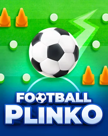 Football Plinko için özgün tanıtım görseli: slot oyunu düzenini soyut geometrik desenle gösterir.