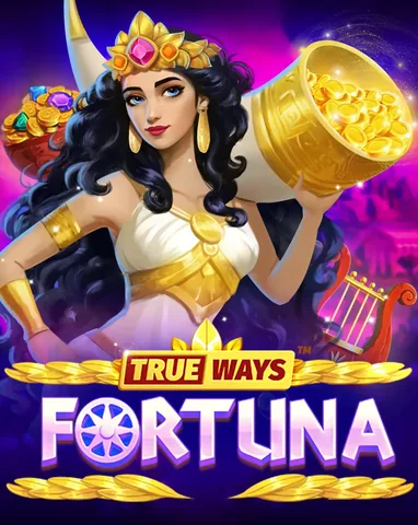 Fortuna Trueways için özgün tanıtım görseli: slot oyunu düzenini soyut geometrik desenle gösterir.