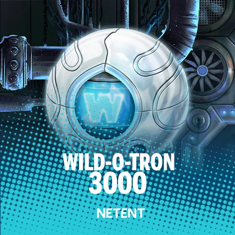 Wild O Tron 3000 için özgün tanıtım görseli: slot oyunu düzenini soyut geometrik desenle gösterir.